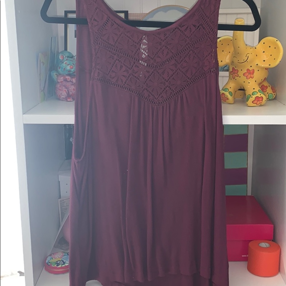Maroon lace top tank